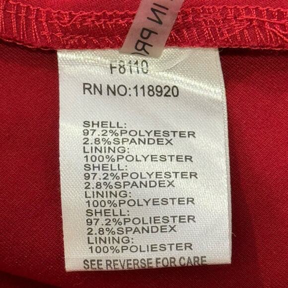 FRNCH Holiday Red A-line Romantic Scoop Neck Stretch Midi Sleeveless Dress Med - Picture 10 of 14